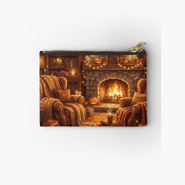Item preview, Cozy Fireplace Reading Room | Warm Book Lover Cottagecore Wall Art designed and sold by SebastianSpace.