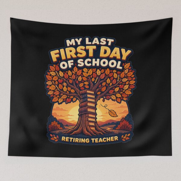 Item preview, My Last First Day of School Retiring Teacher Sunset Tree Silhouette Art Teacher Retirement Gift for Teachers designed and sold by Nightarel.
