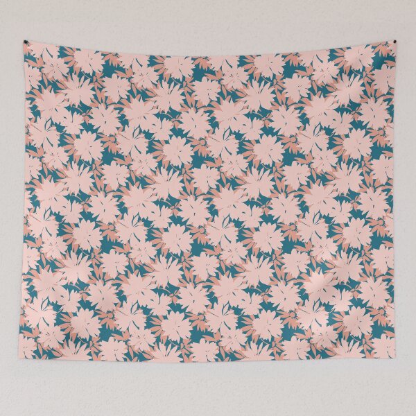 Item preview, Blush Pink Floral Silhouette Pattern designed and sold by Zaya_art.