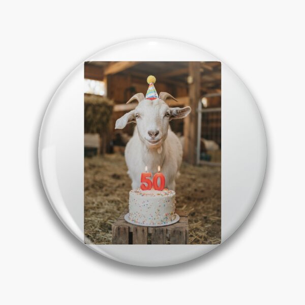 Item preview, Goat 50th birthday cute adorable cake party baby kawaii designed and sold by CheeseBlueprint.