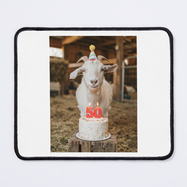 Item preview, Goat 50th birthday cute adorable cake party baby kawaii designed and sold by CheeseBlueprint.