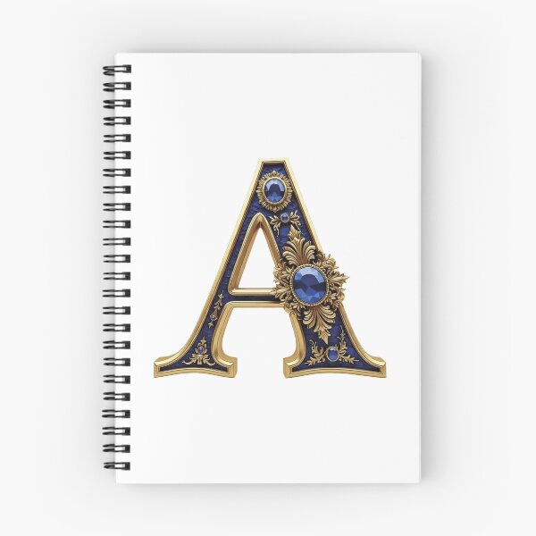Item preview, Luxury Initial Letter A Royal Blue and Gold Monogram Art designed and sold by WildArtIT.