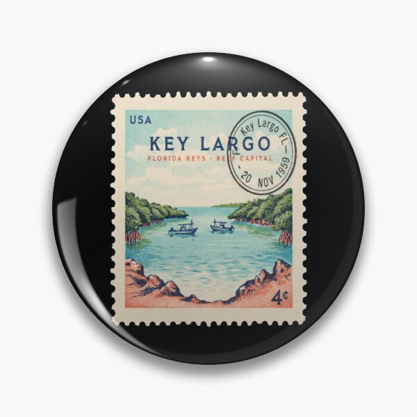 Item preview, Key Largo Florida Reef Crest Mangrove Coast Stamp Sticker designed and sold by stickercuffs.