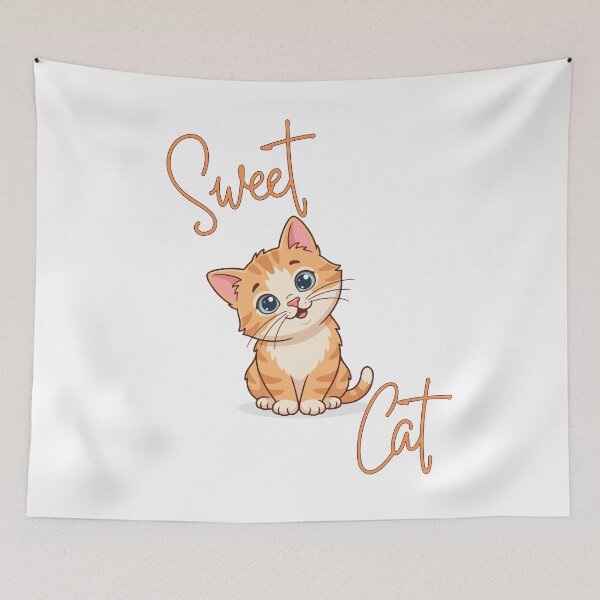 Item preview, Sweet Cat – Cute Orange Cat with Blue Eyes designed and sold by teeNova Wear.