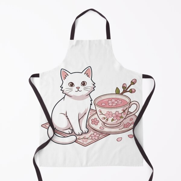 Item preview, Cute Cat with Sakura Cherry Blossom Tea Cup - Japanese Kawaii Tea Time designed and sold by PetalsPaws.