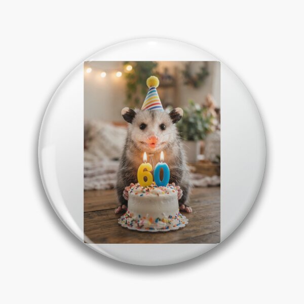 Item preview, Opossum 60th birthday cute adorable cake party baby kawaii designed and sold by CheeseBlueprint.