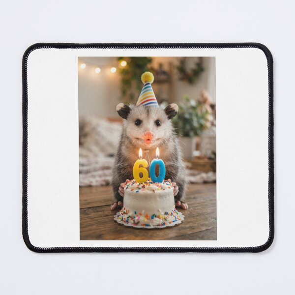 Item preview, Opossum 60th birthday cute adorable cake party baby kawaii designed and sold by CheeseBlueprint.