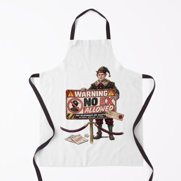 Item preview, Funny Christmas Elf Warning No Ex Allowed Vintage Watercolor designed and sold by Sitred123.