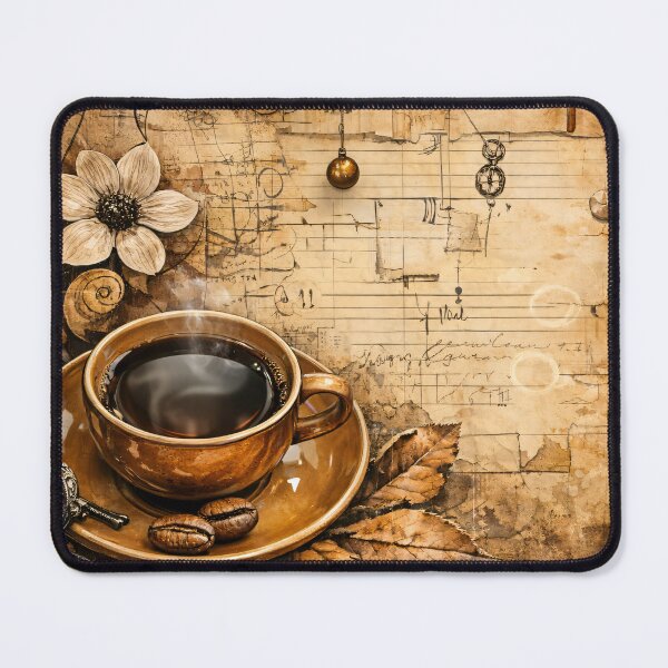Item preview, Vintage Coffee and Sheet Music – Autumn Café Collage Art Print designed and sold by Kaleidoscope Print.