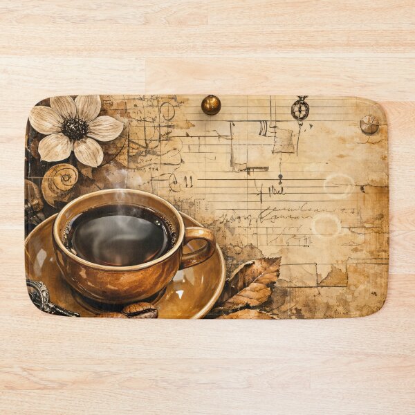 Item preview, Vintage Coffee and Sheet Music – Autumn Café Collage Art Print designed and sold by Kaleidoscope Print.