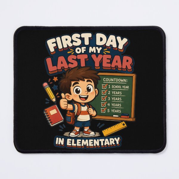 Item preview, First Day of My Last Year in Elementary Countdown Cartoon Boy Art Back To School Gift for Students designed and sold by Nightarel.
