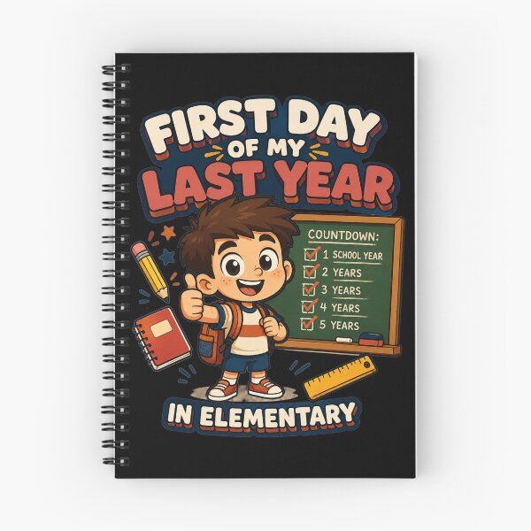 Item preview, First Day of My Last Year in Elementary Countdown Cartoon Boy Art Back To School Gift for Students designed and sold by Nightarel.