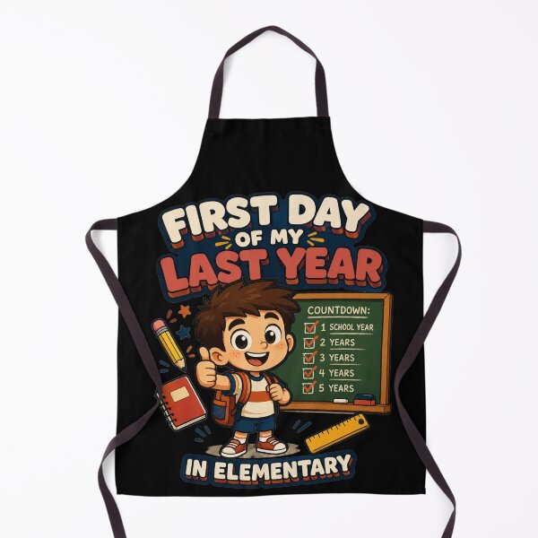 Item preview, First Day of My Last Year in Elementary Countdown Cartoon Boy Art Back To School Gift for Students designed and sold by Nightarel.