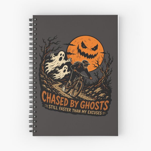 Item preview, Ghosts Can't Catch Me MTB Sticker | Funny Halloween Mountain Bike Decal | Halloride Collection designed and sold by SingleTrackes.