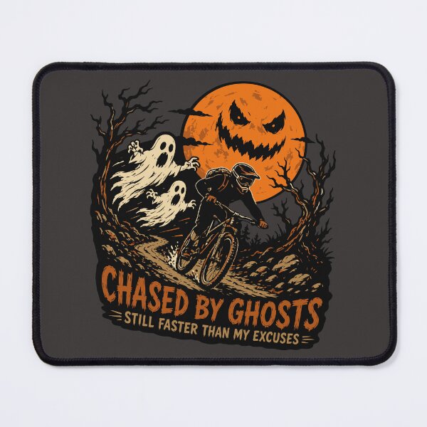 Item preview, Ghosts Can't Catch Me MTB Sticker | Funny Halloween Mountain Bike Decal | Halloride Collection designed and sold by SingleTrackes.