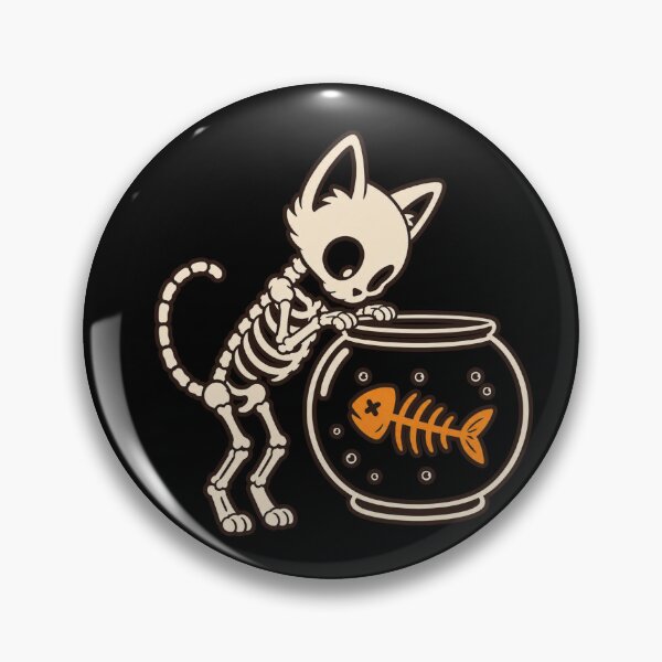 Item preview, Something Seems Fishy Skeleton Cat designed and sold by wesdesignshop.
