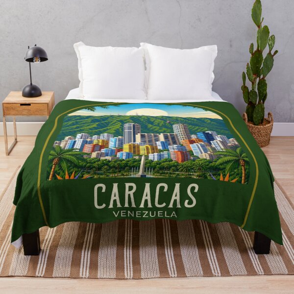 Item preview, Caracas Vintage Travel Illustration designed and sold by HomeLivingCo.