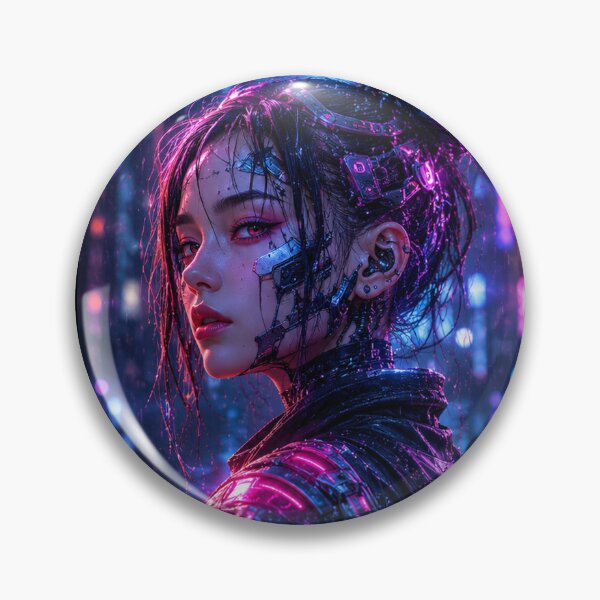 Item preview, Cyberpunk Girl | Neon Future designed and sold by NeonRealmsStudio.