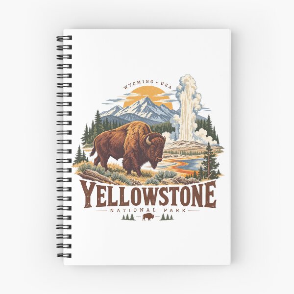 Item preview, Yellowstone National Park Vintage Bison poster designed and sold by Bakes Designs.
