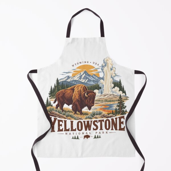 Item preview, Yellowstone National Park Vintage Bison poster designed and sold by Bakes Designs.