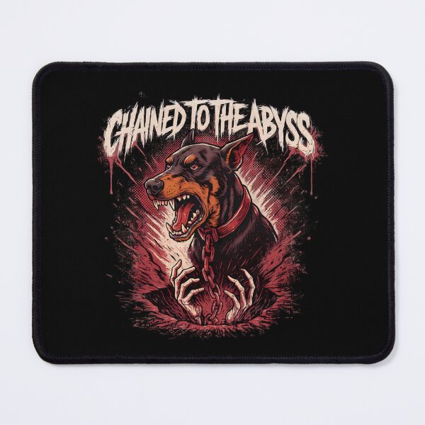 Item preview, Chained To The Abyss Doberman Skeletal Hands Red Graphic designed and sold by Enea Kelo.