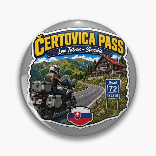 Item preview, Certovica Mountain Pass Slovakia Motorcycle Sticker TShirt 01 designed and sold by OuterShellUK.