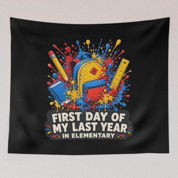 Item preview, First Day of My Last Year in Elementary Colorful Splash Backpack Art Back To School Gift for Students designed and sold by Nightarel.
