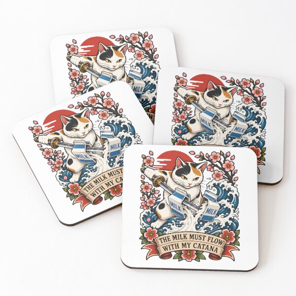 Item preview, Samurai Catana Milk Flow Japanese Tattoo designed and sold by Old's Cool Cat Studio.