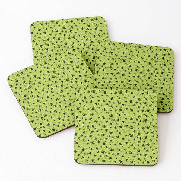 Item preview, Green Halloween Spiders Pattern, Spooky Spider Design, Boo Scare Halloween designed and sold by bestggraphico.