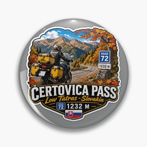 Item preview, Certovica Mountain Pass Slovakia Motorcycle Sticker TShirt 02 designed and sold by OuterShellUK.