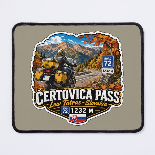 Item preview, Certovica Mountain Pass Slovakia Motorcycle Sticker TShirt 02 designed and sold by OuterShellUK.