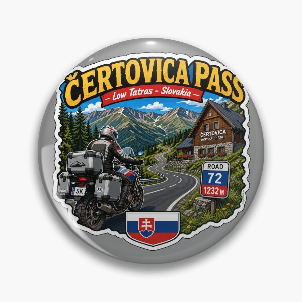 Item preview, Certovica Mountain Pass Slovakia Motorcycle Sticker TShirt 03 designed and sold by OuterShellUK.