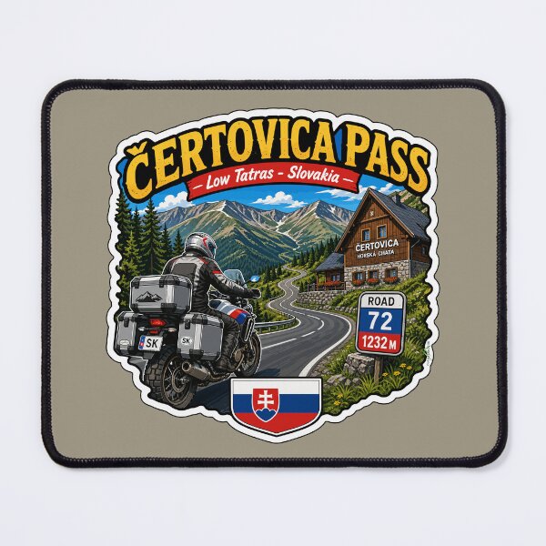 Item preview, Certovica Mountain Pass Slovakia Motorcycle Sticker TShirt 03 designed and sold by OuterShellUK.