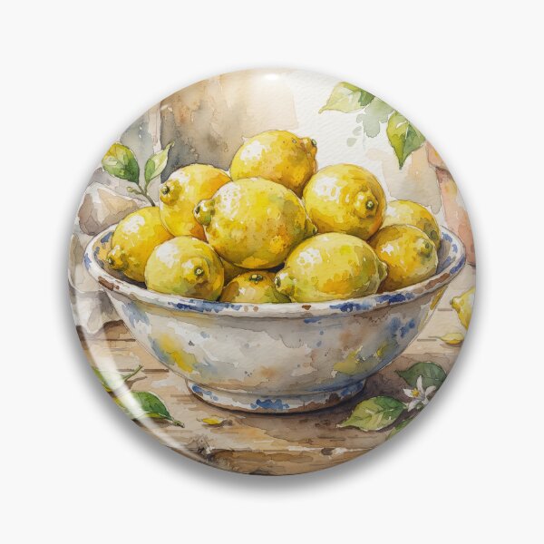 Item preview, Bowl Of Lemons Watercolor designed and sold by Home Decor Art.