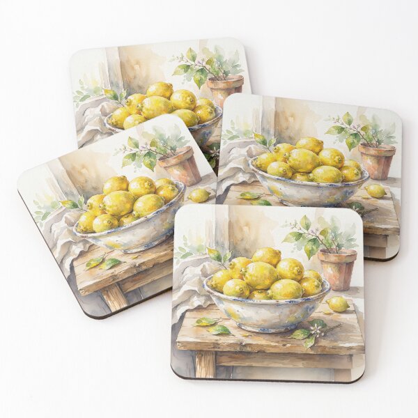 Item preview, Bowl Of Lemons Watercolor designed and sold by Home Decor Art.