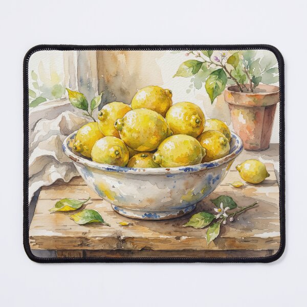 Item preview, Bowl Of Lemons Watercolor designed and sold by Home Decor Art.
