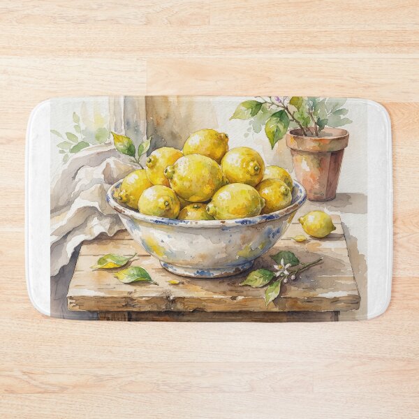 Item preview, Bowl Of Lemons Watercolor designed and sold by Home Decor Art.