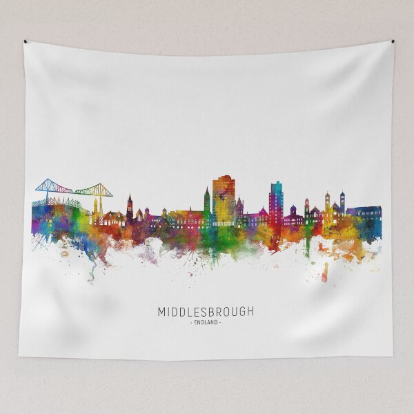 Item preview, Middlesbrough England Skyline designed and sold by ArtPrints.