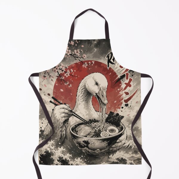Item preview, Goose Eating Ramen Sumie Japanese Vintage designed and sold by TomFrontierArt.