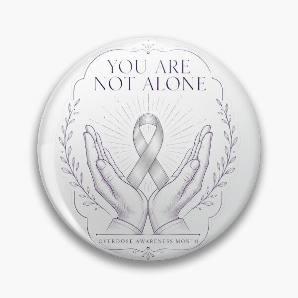Item preview, Overdose Awareness Month You Are Not Alone Hands Holding Ribbon Art Support Gift for Advocates designed and sold by Nightarel.