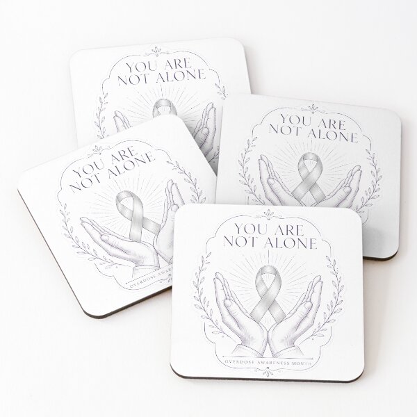 Item preview, Overdose Awareness Month You Are Not Alone Hands Holding Ribbon Art Support Gift for Advocates designed and sold by Nightarel.