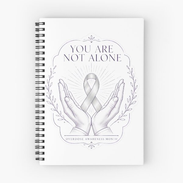 Item preview, Overdose Awareness Month You Are Not Alone Hands Holding Ribbon Art Support Gift for Advocates designed and sold by Nightarel.