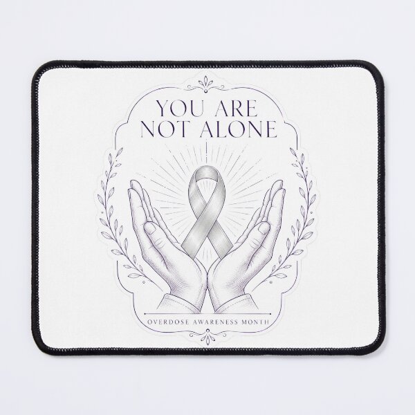 Item preview, Overdose Awareness Month You Are Not Alone Hands Holding Ribbon Art Support Gift for Advocates designed and sold by Nightarel.