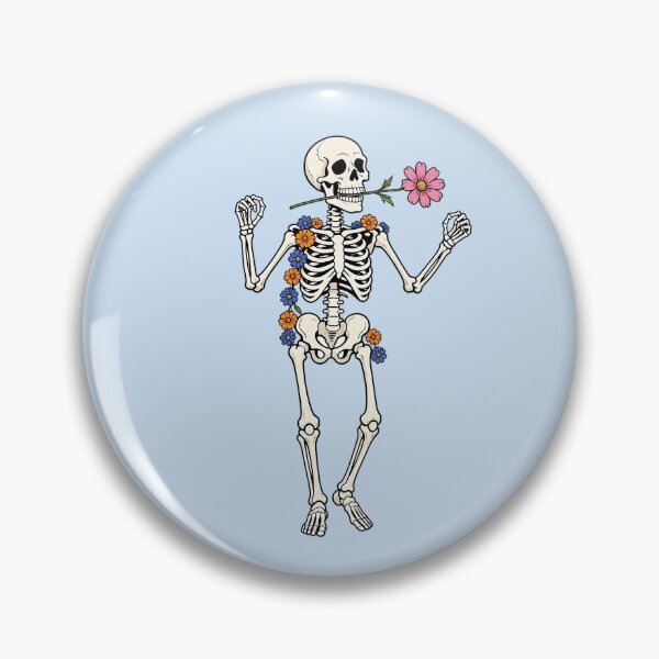 Item preview, Funny Dancing Skeleton with Flowers – Floral Skeleton Dance designed and sold by SweetLilith.