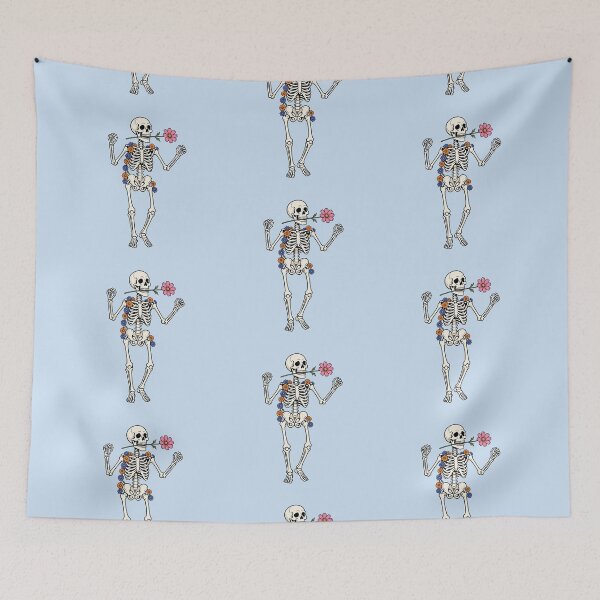 Item preview, Funny Dancing Skeleton with Flowers – Floral Skeleton Dance designed and sold by SweetLilith.