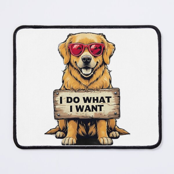 Item preview, Cool Golden Retriever Dog – “I Do What I Want” Funny Pet Art designed and sold by Luna & Cleo Creative.