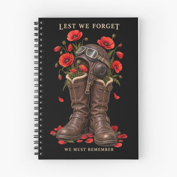 Item preview, Lest We Forget – WWII RAF Flying Boots, Pilot Helmet and Remembrance Poppies designed and sold by Island Pace Design.