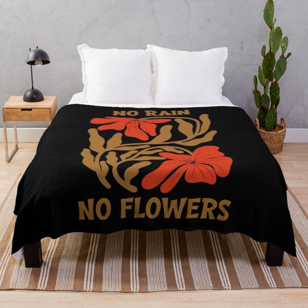 Item preview, No Rain No Flowers Retro Floral Graphic designed and sold by Aniko Tulipan.