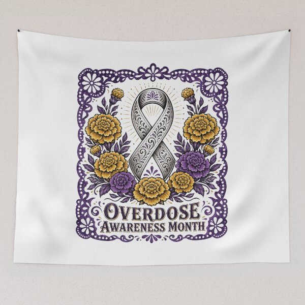 Item preview, Overdose Awareness Month Floral Ribbon Ornate Art Support Gift for Advocates designed and sold by Nightarel.