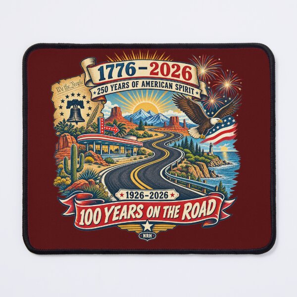 Item preview, Route 66 100 Years Centennial 1926-2026 USA 250 Years Collector designed and sold by Normandy Road Heritage™ - Vintage Garage Art.